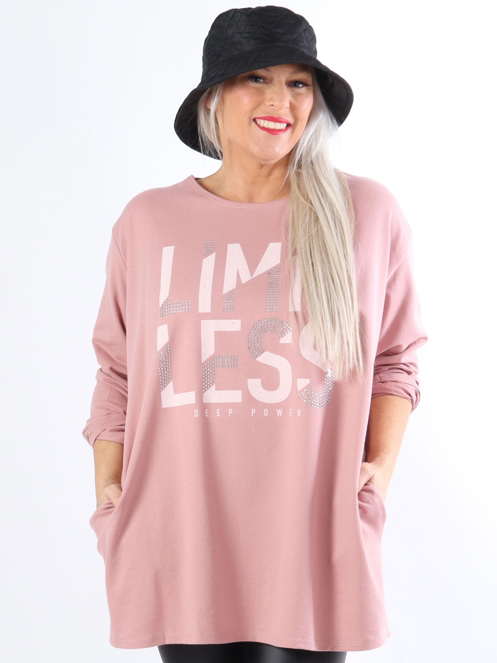 Limitless - Joggingblus i stora storlekar med text och liknande